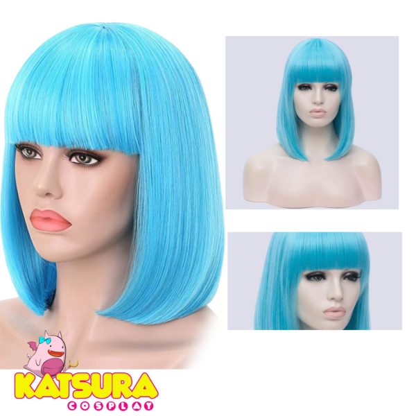 Peluca Melena Celeste Neon - Imagen 2