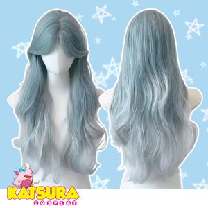 Peluca Lace front Celeste blanca Ondulada