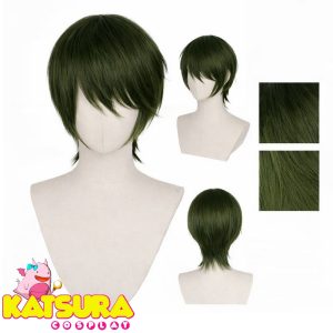 Peluca Corta Verde oscuro